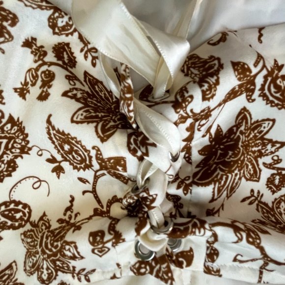 NWOT SHEIN Privé Floral Print Off Shoulder Flounce Sleeve Crop Top - Picture 5 of 6